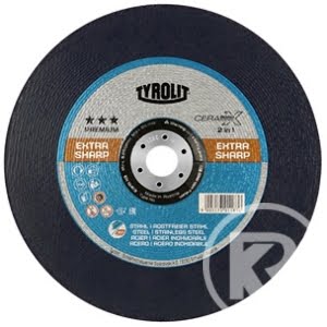 TYROLIT navrondell 2IN1 230x7x22,23 vinkelböjd CA24Q PREMIUM stål/rostfritt stål