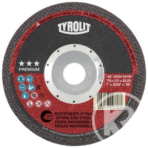 TYROLIT kapskiva 178x2,5x22,23 vinkelböjd A30R PREMIUM rostfritt stål